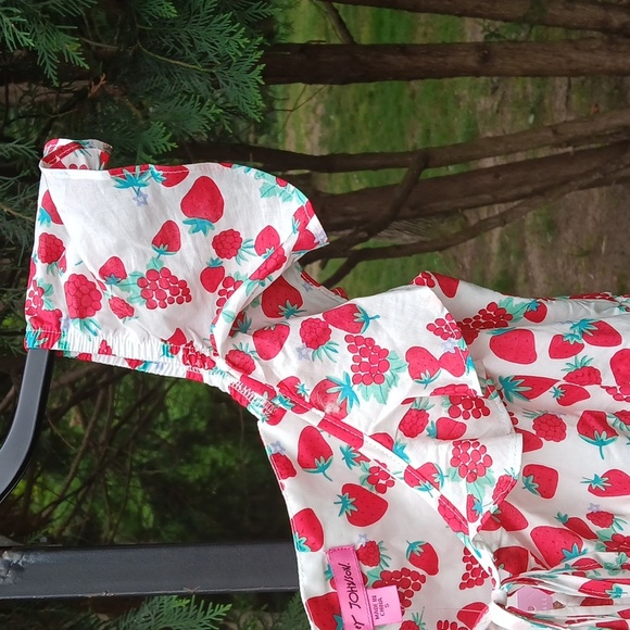 NWT Betsey Johnson 100% cotton slip on strawberry Maxi Dress Sz S - Picture 4 of 16